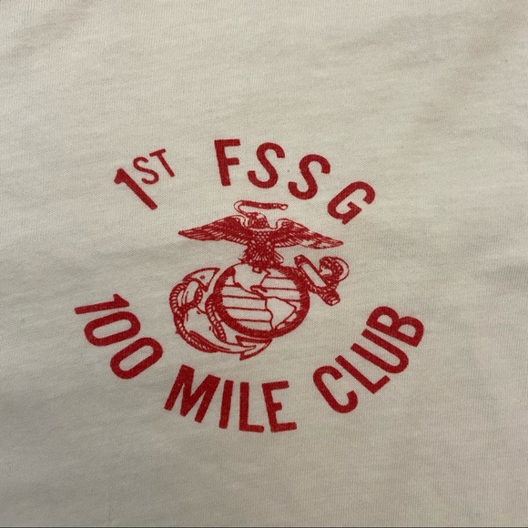 Vintage Champion Men’s Marines 1st FSSG 100 Mile Club Ringer T-Shirt Medium - Picture 3 of 6